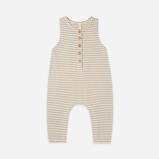 Quincy Mae Striped Dash Sleeveless One-Piece Overall