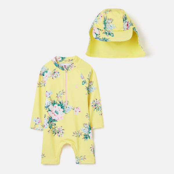 Joules Yellow Floral 2-Piece Swimwear Set